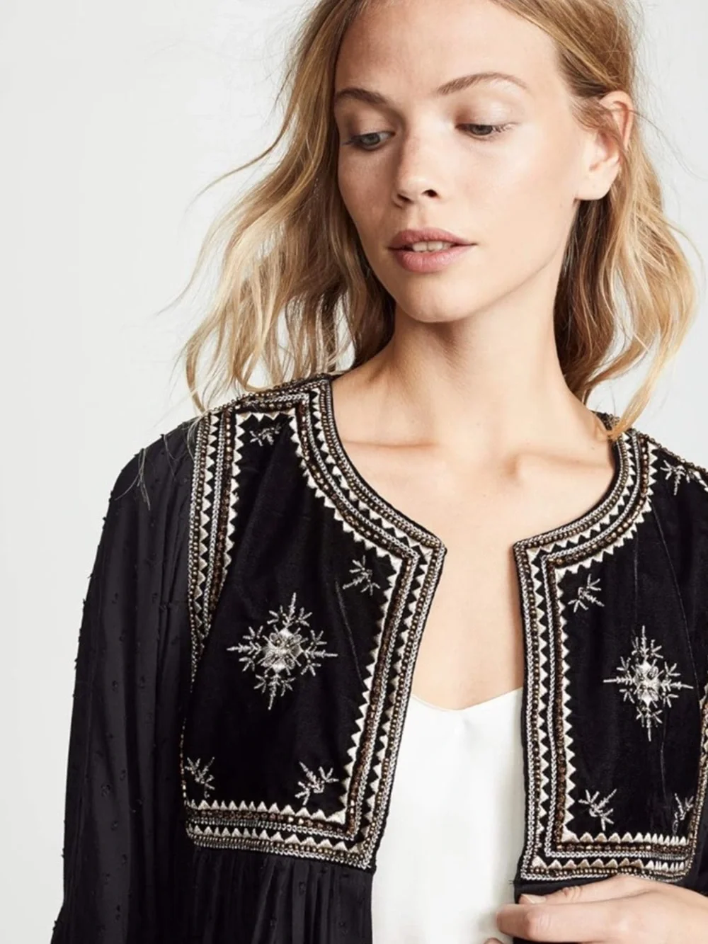 Velvet by Graham & Spencer details embroidered